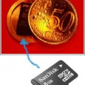 Esconder una tarjeta microSD en una moneda de 50 céntimos