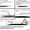 Viñeta de humor referente al quiosco hundido de Sevilla