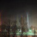 Inusuales pilares de luz sobre Letonia