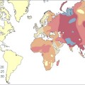 Mapa de la distribución de los tipos de sangre en el mundo