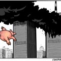 Gripe porcina, la conspiración del cerdo volando...