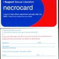 Necrocard, tarjeta personal para apoyar la necrofilia
