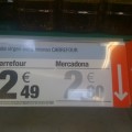 Carrefour lanza contra Mercadona publicidad comparativa en los lineales de supermercados