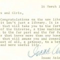 Inspiradora carta de Isaac Asimov animando a los niños a leer