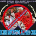 Convocan una manifestación contra la visita del Papa a Madrid para la JMJ