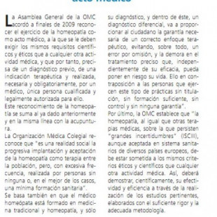 El colegio de médicos de Madrid (ICOMEM) a favor de la homeopatía