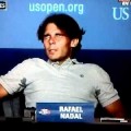 Los calambres de Rafa Nadal en la sala de prensa tras ganar a Nalbandian