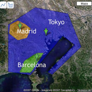 Tamaño de Tokyo comparado con Madrid y Barcelona