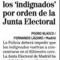 El Mundo se inventa que "la policía debe blindar la Puerta del Sol" por orden de la Junta Electoral de Madrid