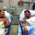 Schwarzenegger y Stallone coinciden en el hospital