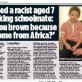 Un niño acusado de racismo por preguntarle a un compañero “¿eres de color porque vienes de África?"