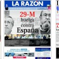 Portadas del ABC, La Razón y La Gaceta