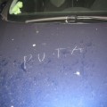 "Puta" en el coche de Pilar Manjón. Avalancha de insultos y amenazas desde el aniversario de los atentados.