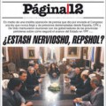 Portada Pagina 12 (Periódico Argentino). ¿Estash nerviosho, Repshol?
