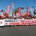 Multitudinaria manifiestación en Valencia contra el "despilfarro" de la Fórmula 1