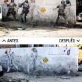 Arrancados de un ‘graffiti’ tres policías en actitud agresiva contra mujeres