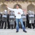 Carga contra la manifestación estudiantil de Cáceres