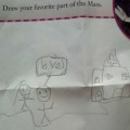 Se le preguntó a un niño cuál era su parte favorita de la misa: esto es lo que dibujó