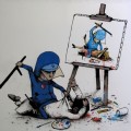 El artista callejero Dran también conocido como el Banksy francés