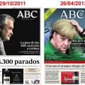 Las portadas de ABC y La Razón, de Zapatero a Rajoy