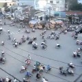Hora punta de tráfico en Ho Chi Minh