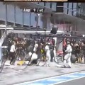 Gran Premio de Alemania de Fórmula 1: Un cámara, golpeado por un neumático que salió volando en boxes (VÍDEO)