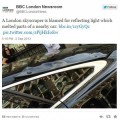 Un rascacielos londinense derrite parte de los coches aparcados cerca con su efecto lupa