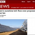 La BBC habla de "bronca por el peaje solar" en España