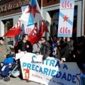 Concentración ante la pulpería Aurora Baranda (Lugo) para demandar las horas extra