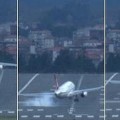 Escalofriante intento de aterrizaje del avión del Baskonia en Loiu