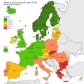Porcentaje de jóvenes que viven con sus padres en Europa [mapa]