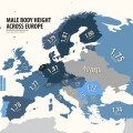 Altura media del hombre en los diferentes países de Europa