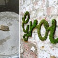Originales graffitis ecológicos hechos con musgo