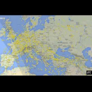 38 horas de tráfico aéreo sobre Europa en un minuto
