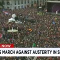 Las televisiones internacionales dedicaron más directos a la manifestación de Podemos que las españolas