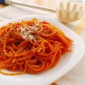 Spaghetti con salsa de pimiento piquillo. Receta