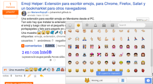 Emoji Helper: Extensión para escribir emojis, para Chrome, Firefox, Safari y un bookmarklet para otros navegadores