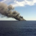 Peligro de hundimiento de un ferry de Acciona en llamas a pocas millas de Mallorca