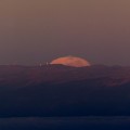 Rayo verde lunar sobre el Teide