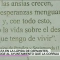 La RAE pide a Botella que corrija una errata en la lápida recién estrenada de Cervantes