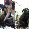 Buscan al responsable que lanzó tres cachorros a una balsa de alquitrán en Cartagena