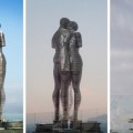 Dos estatuas móviles de un hombre y una mujer se atraviesan cada día simbolizando una trágica historia de amor [EN]