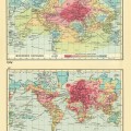 Mapamundis isocrónicos de las distancias de viaje desde Londres en 2016 y en 1914