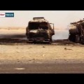Ataques aéreos rusos destruyen camiones de crudo del EI. [ENG]