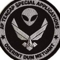 Algunos de los inquietantes emblemas que adornan las misiones espaciales de espionaje