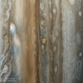 La luna Io sobre las nubes de Júpiter