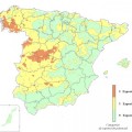 Mapa de radiación gamma natural en España