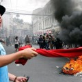 Disturbios y destrozos en Chile durante el paro contra el sistema privado de pensiones