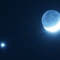 Venus y la Luna desde Saitama, Japón