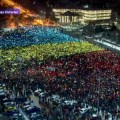 50.000 manifestantes recrean la bandera rumana en el decimotercer día consecutivo de protestas contra el gobierno